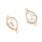 White &#x26; Gold Pearl Oval Connectors, 22mm by Bead Landing&#x2122;
